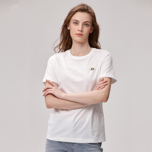 纯棉圆领T恤女潮流修身 夏季 英伦风女士上衣241 新款 哈吉斯同款