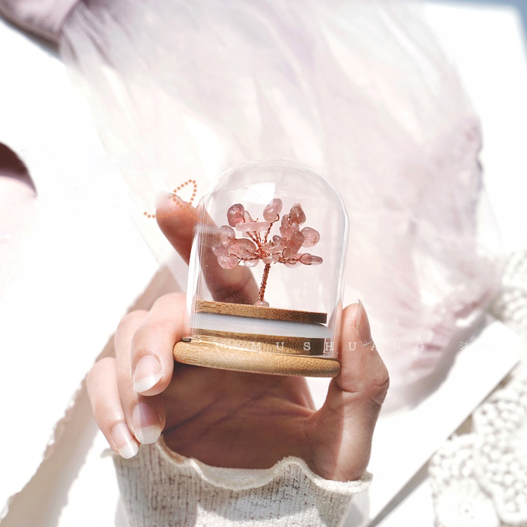 迷你水晶树摆件草莓晶天然正品