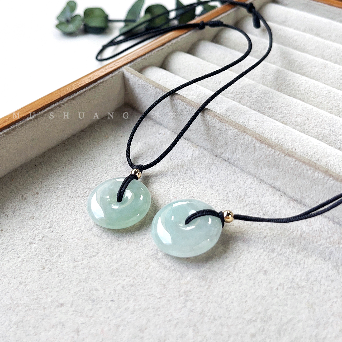 翡翠吊坠平安扣天然缅甸a货晴水