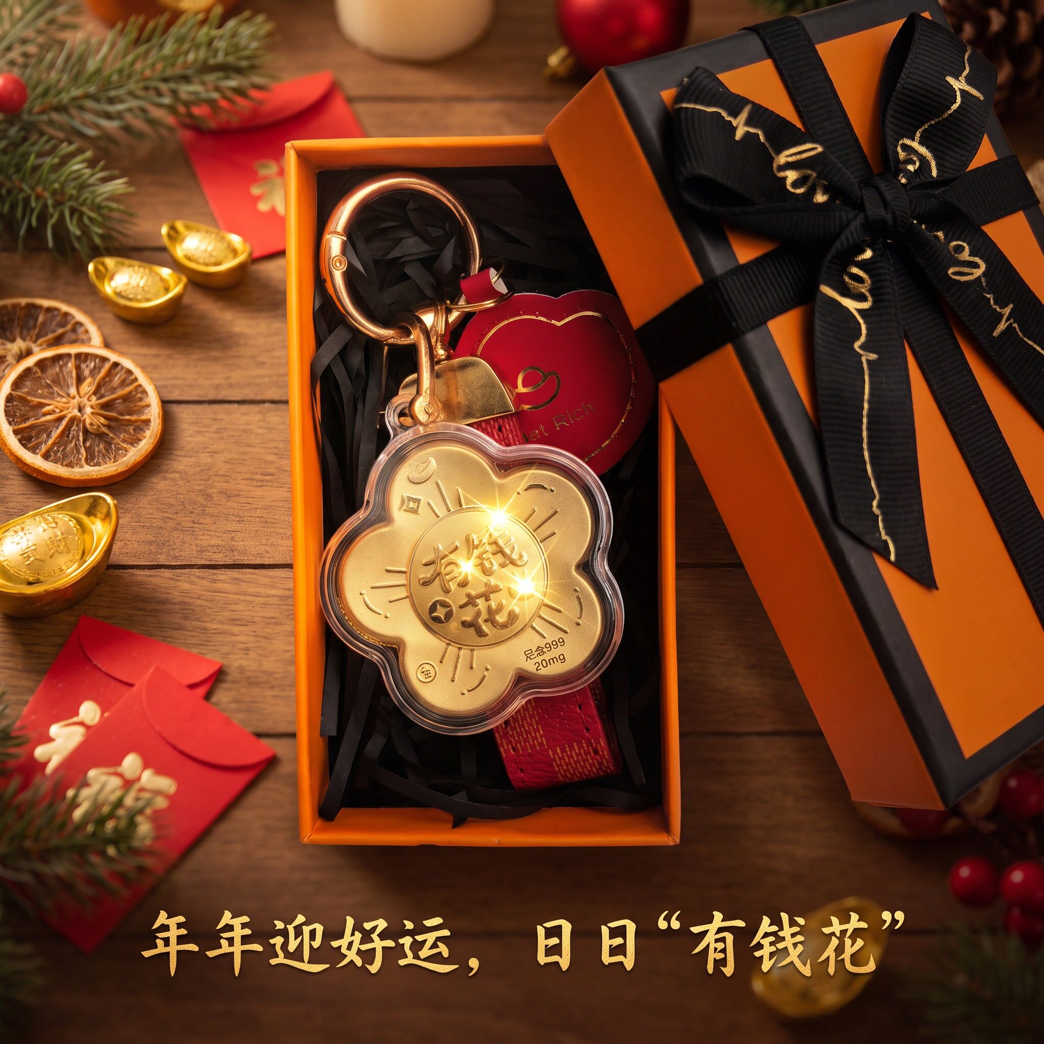 新款有钱花钥匙扣小挂件高级感精致小巧女生包包挂饰创意随时礼品