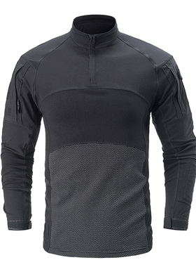 复刻美军 ACS Type-II 黑色 CB 纯色战术蛙服上衣 棉质弹力蛙皮