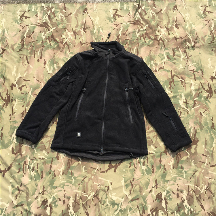 纯黑色400克防寒保暖抓绒面料夹克外套风衣 秋冬季夹克