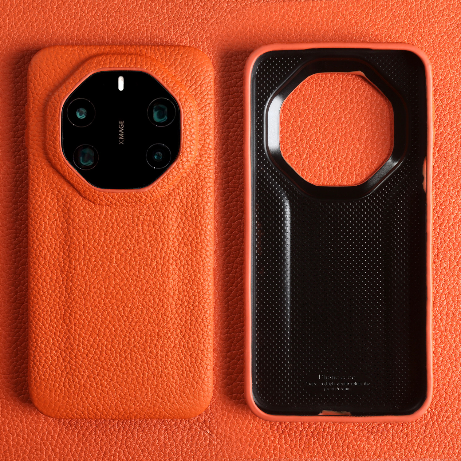 荔枝纹真皮适用华为Mate80RS非凡大师手机壳新款mate70RS轻奢高级商务简约小众软皮头层牛皮全包防摔保护套