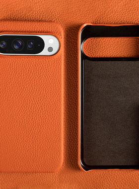 适用谷歌pixel9ProXL手机壳pixel10Pro真皮保护套新款pixel8高级感荔枝纹皮质7男女简约纯色商务6A半包牛皮套