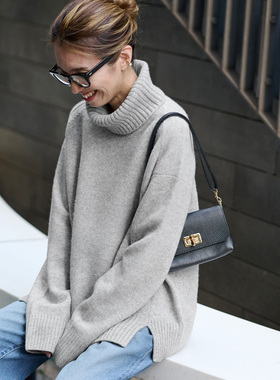 7色入!!Framework羊毛+开司米混色 异面设计 宽松/包臀  高领毛衣