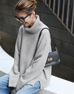 7色入!!Framework羊毛+开司米混色 异面设计 宽松/包臀 高领毛衣