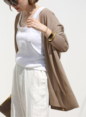 Deuxieme Classe名品!!醋酸和棉混纺 清爽舒适 优雅迷人流畅 开衫