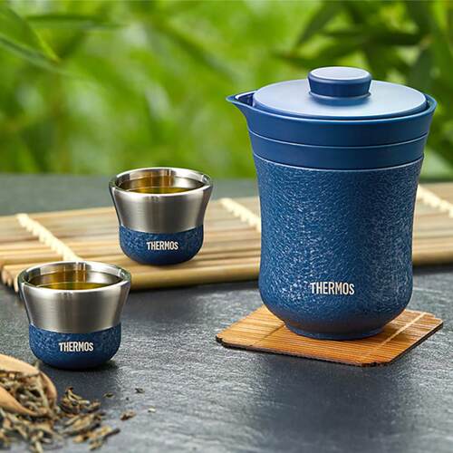 膳魔师保温杯水杯陶瓷涂层旅行茶具户外便携露营泡茶杯礼盒装TCMU