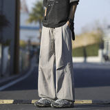 春夏季新款铆钉褶皱休闲裤男潮流宽松直筒伞兵裤2819特P45，男装休闲裤，电商B203-1