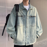 2025春季新款美式牛仔外套男夹克潮流宽松痞帅上衣JK44P95，男装夹克，电商B203-1