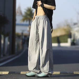 夏季新款高街褶皱休闲裤男生潮流宽松阔腿户外伞兵裤 2818 特P45，男装休闲裤，电商B203-1