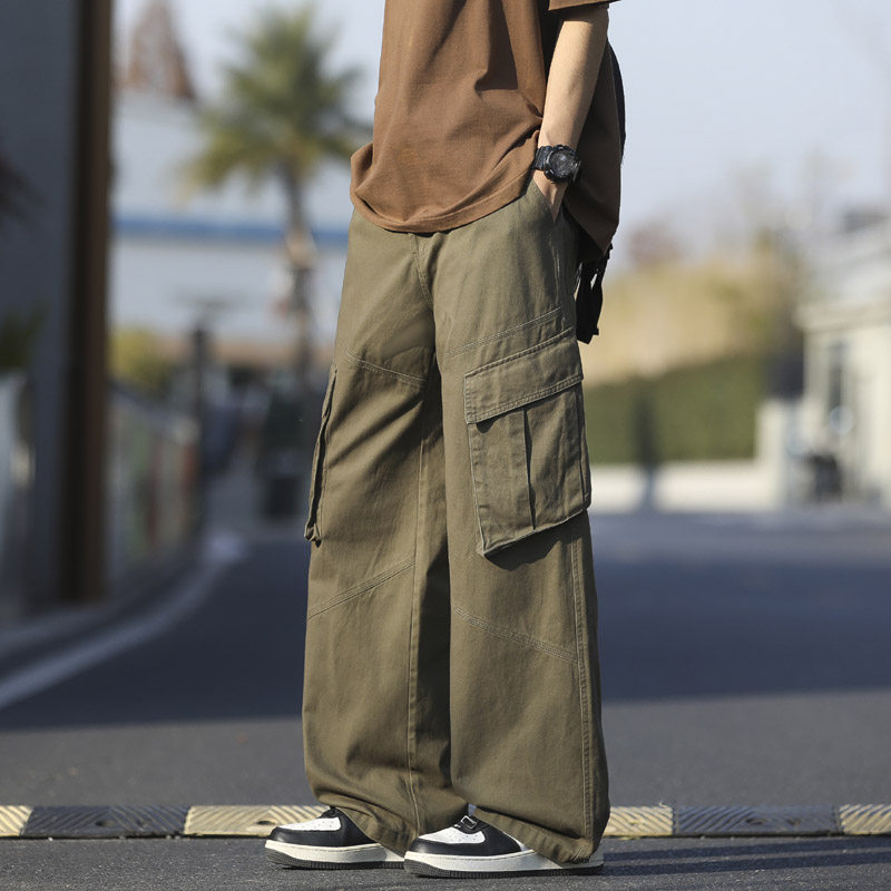 春夏季新款高街多口袋工装裤男士宽松直筒阔腿休闲裤831特P55，男装工装外套，电商B203-1