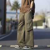 春夏季新款高街多口袋工装裤男宽松直筒阔腿休闲长裤子831特P55，男装工装外套，电商B203-1