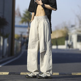 春夏季新款铆钉褶皱休闲裤男潮流宽松直筒伞兵裤2819特P45，男装休闲裤，电商B203-1