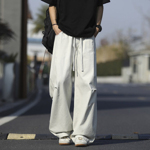 春夏季新款美式褶皱工装裤男士宽松直筒阔腿休闲裤 830 特P50，男装工装外套，电商B203-1