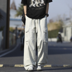 春夏新款美式多口袋工装裤男士潮流宽松大码休闲长裤 829 特P53图片