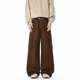 春季新款美式高街小众多口袋工装裤男潮流宽松直筒阔腿086HP58，男装工装外套，电商B203-1