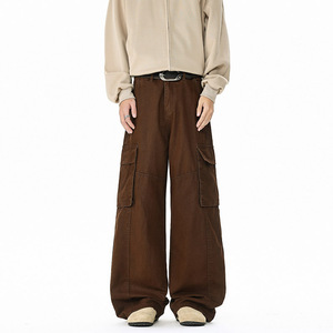 春季美式高街小众多口袋休闲工装裤男潮流宽松直筒长裤 086H P58，男装工装外套，电商B203-1