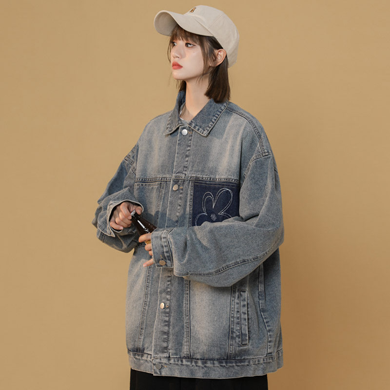 春秋季新款牛仔夹克女外套潮流刺绣宽松上衣JK40P95,男装夹克,电商B203-1