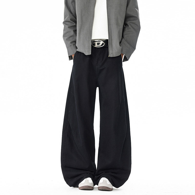 春季新款美式高街弯刀工装裤男潮流宽松直筒阔腿香蕉裤子052HP65，男装工装外套，电商B203-1