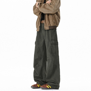 春季ins美式多口袋工装裤男潮流宽松直筒阔腿休闲长裤 D528 P55，男装工装外套，电商B203-1