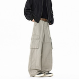 春季新款美式高街小众多口袋工装裤男潮流宽松直筒阔腿086HP58，男装工装外套，电商B203-1