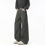 春季新款美式弯刀工装裤男潮流宽松直筒阔腿休闲长裤128HP58，男装工装外套，电商B203-1