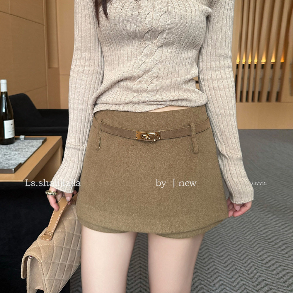 LS 休闲时尚a字高腰短裤裙裤女广州十三行2026冬季新款女装23772#