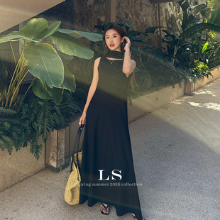 【LS新品牌】黑标极简大牌 早春上新极简知性纯色通勤连衣裙30571
