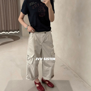 JVV广州十三行2026夏季新款宽松直筒工装裤百搭显瘦休闲裤女72571