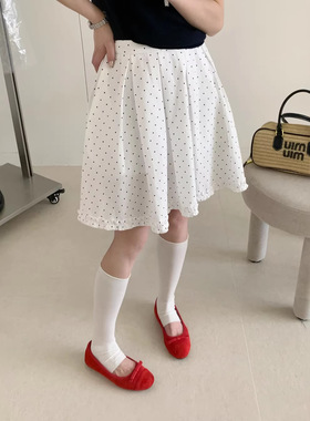 SS 波点半身裙女2026夏季新款A字裙复古短裙子TT392白色半身裙