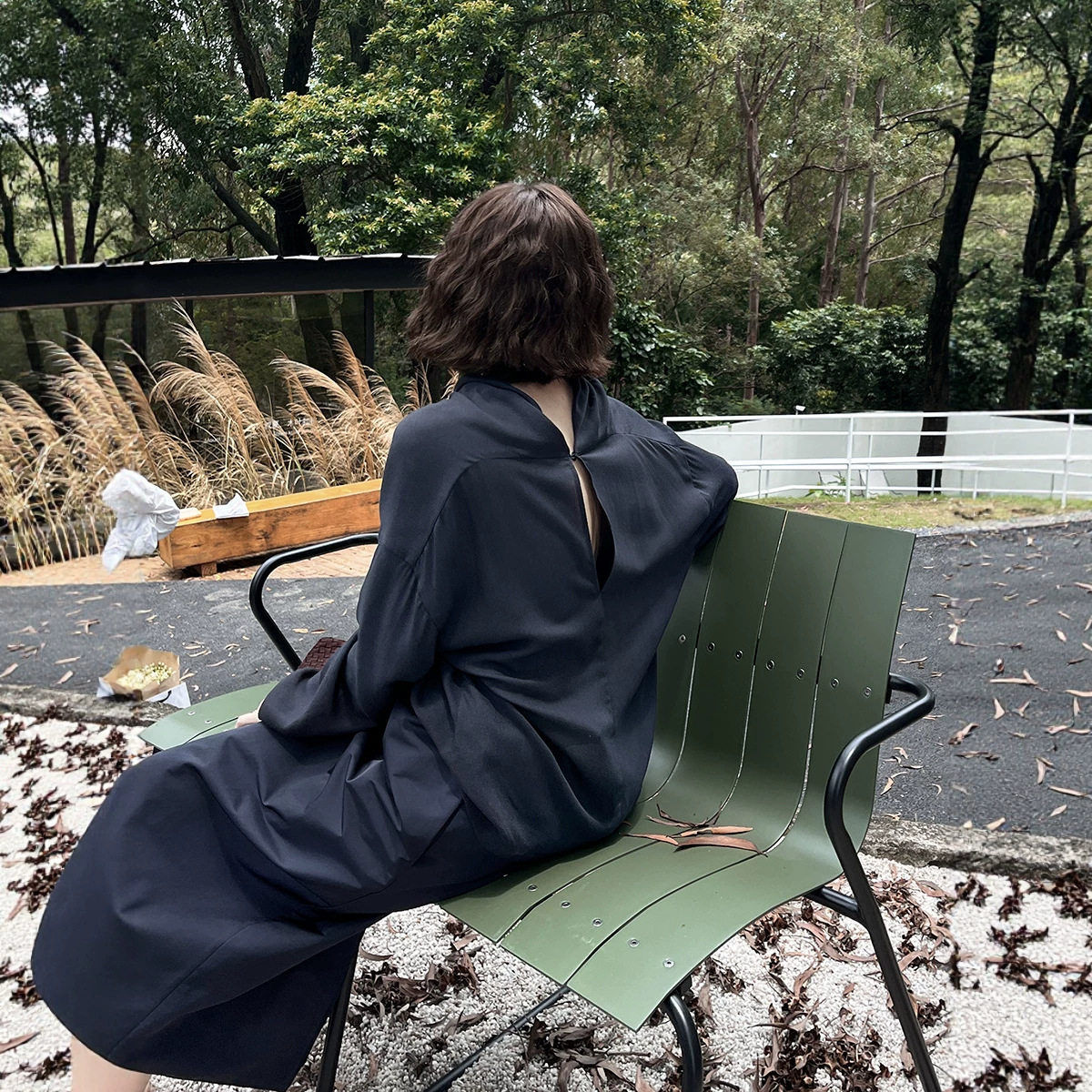 [初打]十三行早秋法式百搭设计感堆堆领羊毛后扣式衬衫女CSA2175