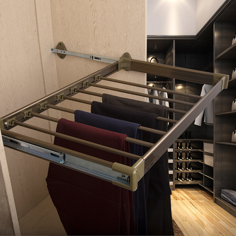固特伸缩裤架衣柜拉篮裤抽柜内裤架衣帽间裤抽推拉西裤架五金配件