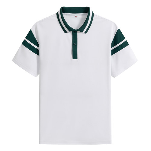 夏季白色速干翻领短袖校服