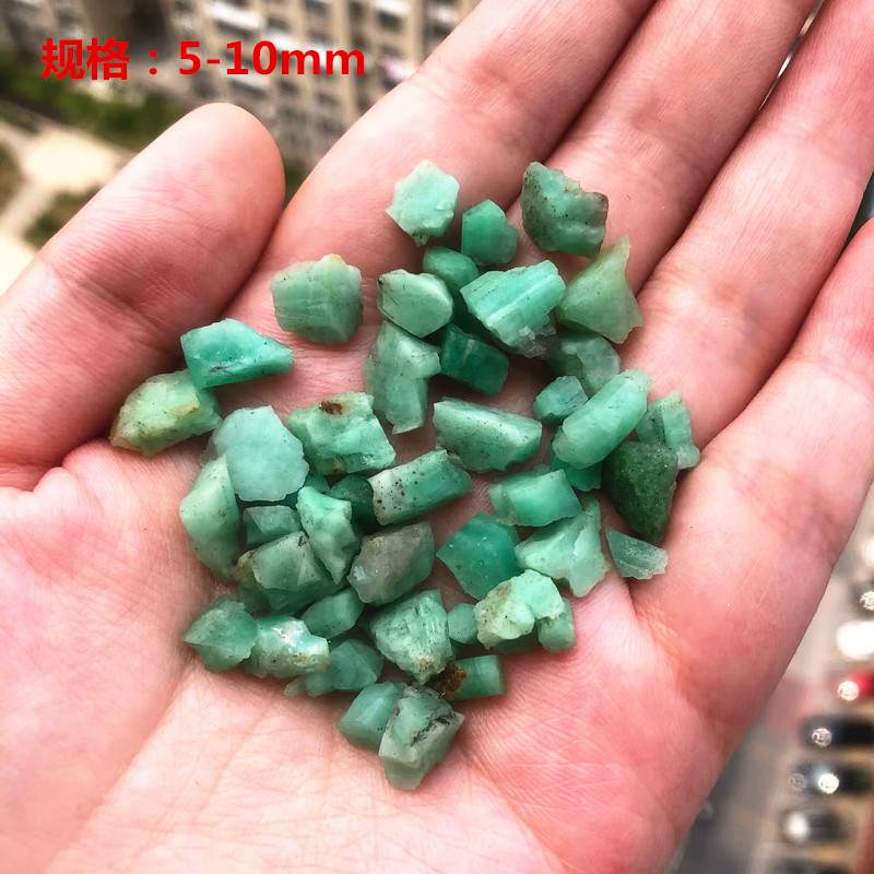 天然A级祖母绿小原石矿物标本观赏石diy饰品裸石宝石矿石收藏摆件