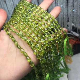 天然橄榄晶散珠随形半成品手串橄榄石绿水晶原石手链DIY饰品配件
