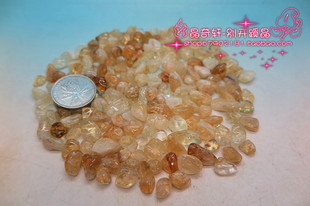 天然巴西黄水晶碎石正品 放鱼缸花盆水晶矿料原石消磁净化专用