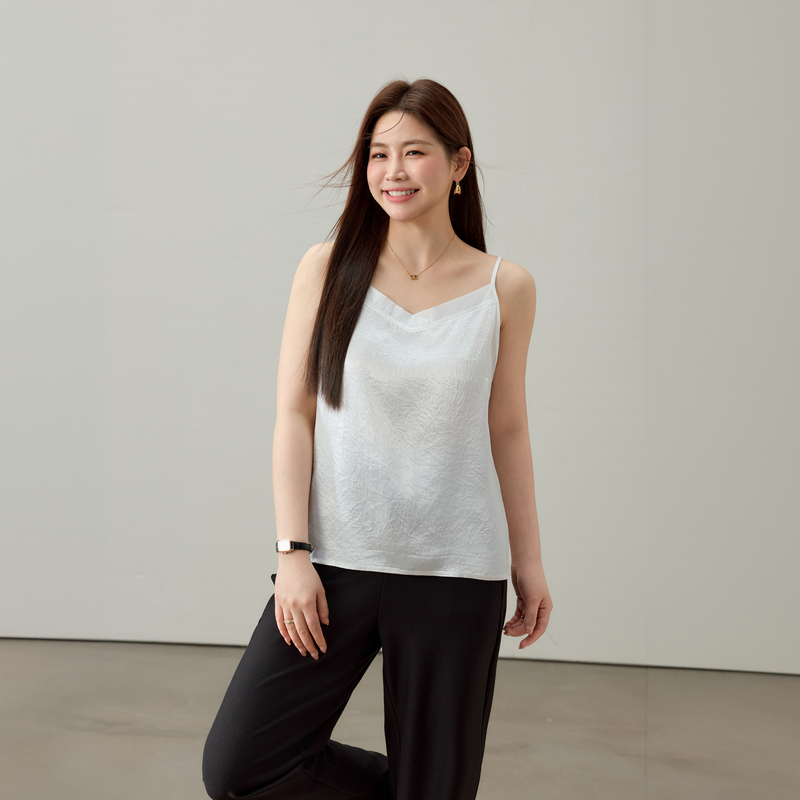 【100%醋酸】恋夏风清爽垂感背心吊带纤莉秀大码女装胖mm夏装新款