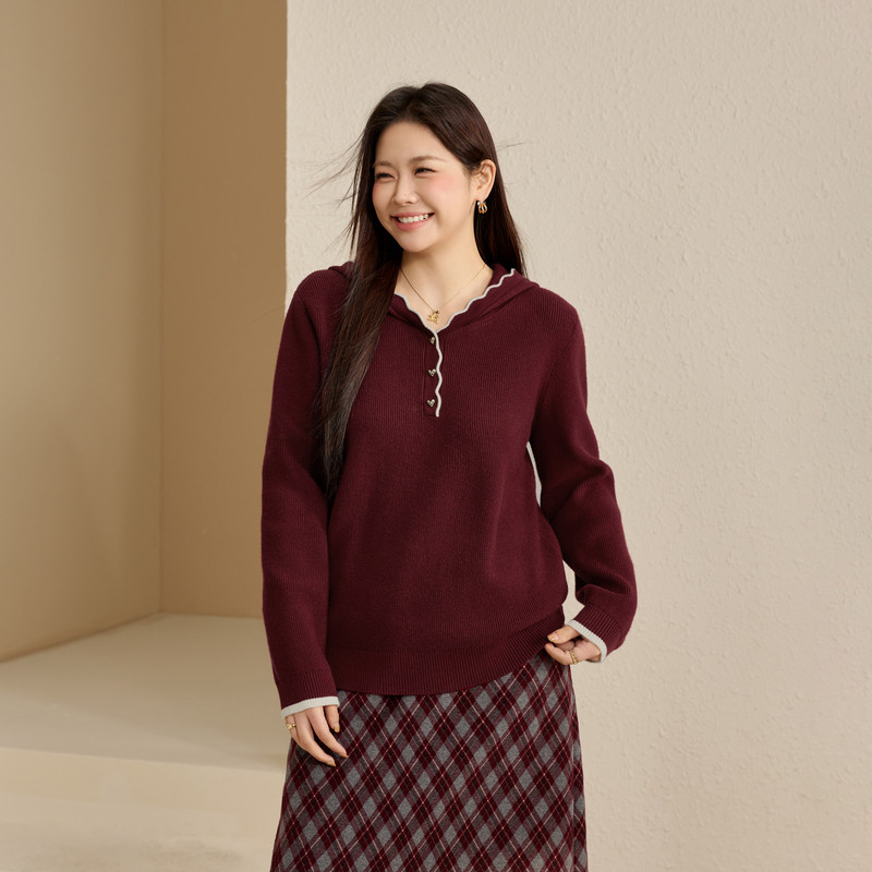 【舒适慵懒百搭毛衣】纤莉秀大码女装时髦连帽上衣胖mm2025冬新款,女装/女士精品,大码内搭,淘宝优惠券,粉丝福利购,淘宝优惠卷