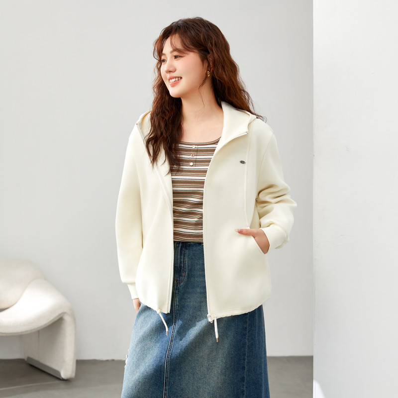 【休闲连帽设计感百搭显瘦外套】纤莉秀大码女装胖mm2025春装新款