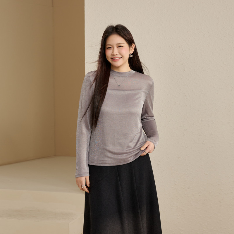 【时髦亮丝醋酸针织衫】纤莉秀大码女装简约百搭上衣胖mm冬装新款,女装/女士精品,大码内搭,淘宝优惠券,粉丝福利购,淘宝优惠卷