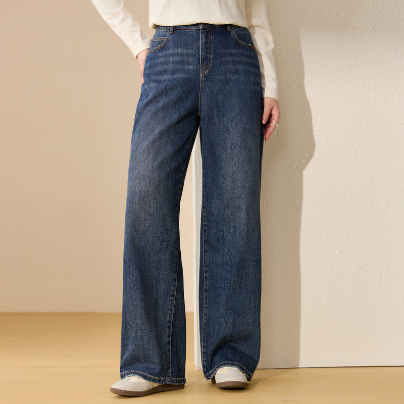 【直筒通勤显瘦百搭牛仔裤】纤莉秀大码女装简约休闲裤胖mm春新款,女装/女士精品,大码裤装,淘宝优惠券,粉丝福利购,淘宝优惠卷