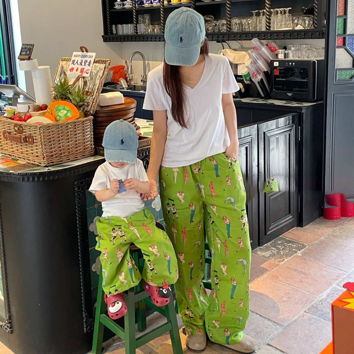 男女宝宝防蚊裤夏季薄款纯棉家居服亲子装婴儿洋气儿童休闲直筒裤