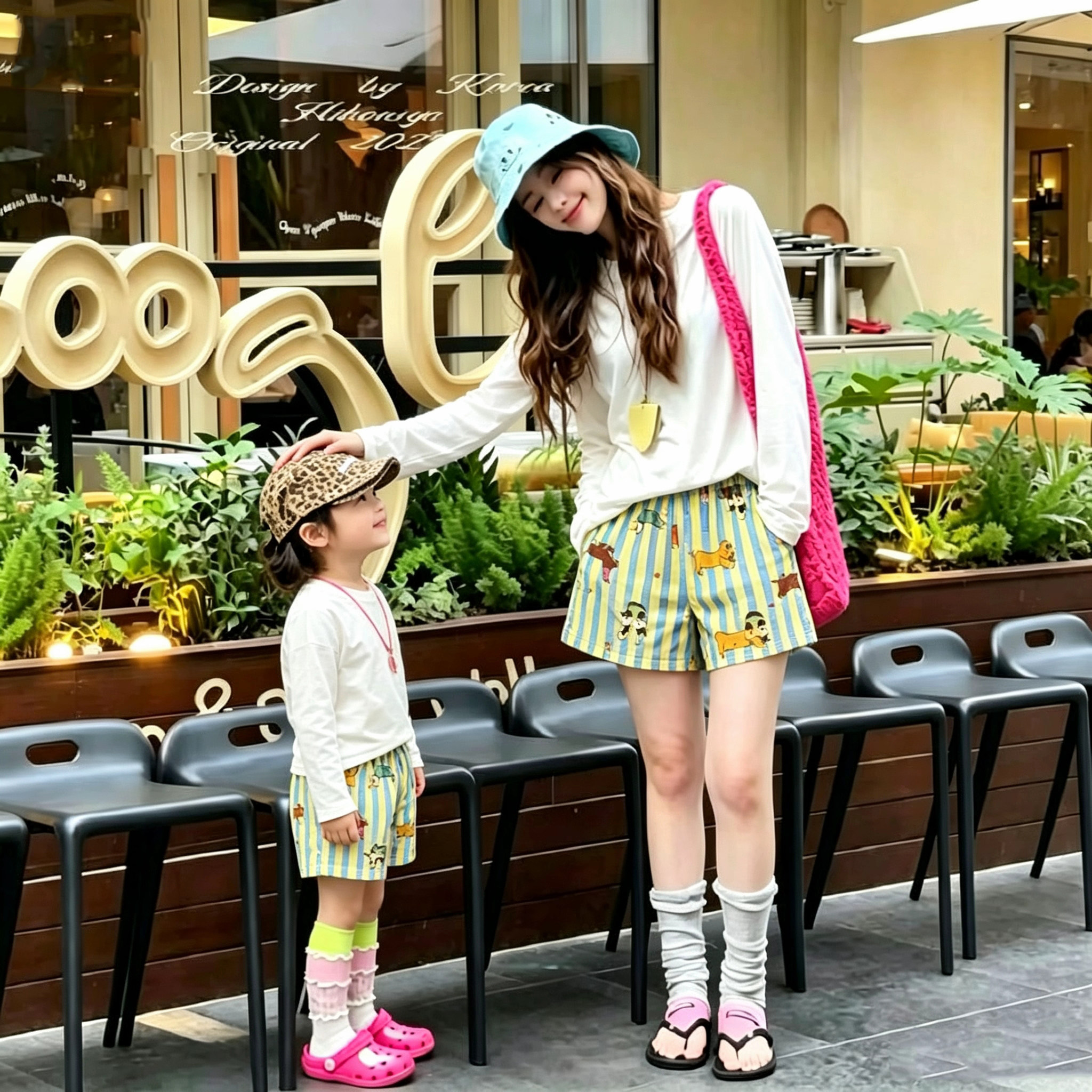女童多巴胺短裤套装洋气亲子装图片
