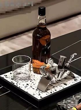 轻奢托盘客厅茶几摆件套装