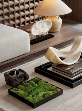 玄关饰品仿洞石摆件素陶