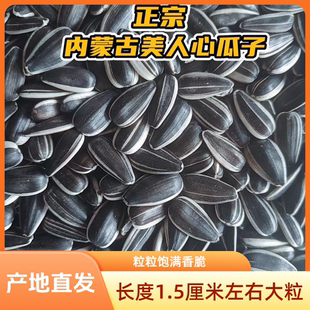 新货内蒙古美人心生瓜子葵花籽黑珍珠生油葵5斤原味薄皮炒货零食