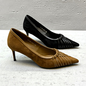 欧洲站欧货女鞋 饰真皮高跟鞋 20263春新尖头浅口单鞋 女细跟编织装