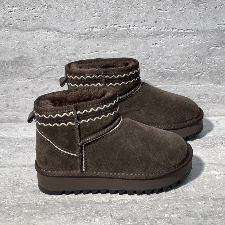 套筒牛反绒加绒保暖雪地靴棉鞋女