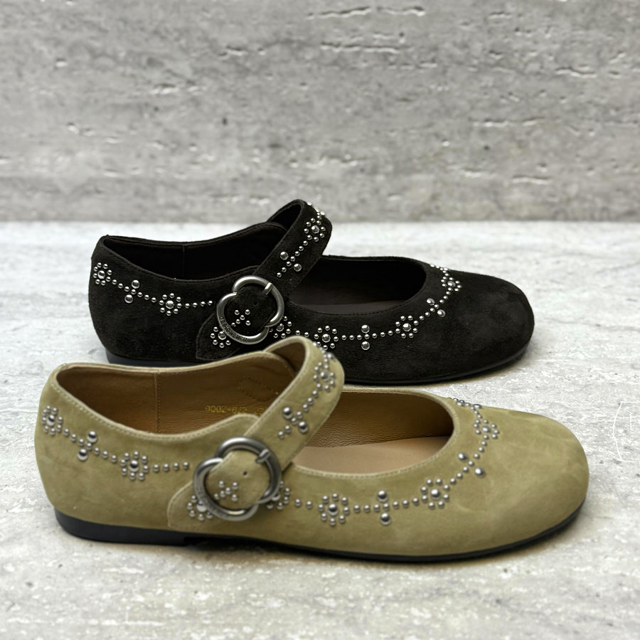 欧洲站欧货女鞋2026春季新款复古铆钉玛丽珍鞋圆头平底一字带单鞋,女鞋,玛丽珍鞋,淘宝优惠券,粉丝福利购,淘宝优惠卷